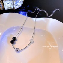 Korean Fashion Design Sense Internet Celebrity Same Titanium Steel Necklace Female Personalized Clavicle Chain Simple Opal Chain