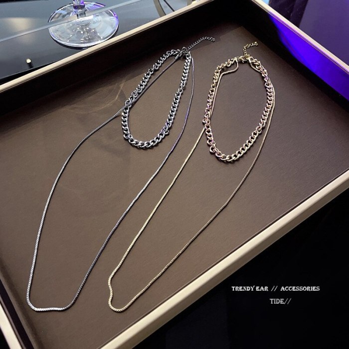 New Fashion Ins Chain European and American Men's and Women's Hip Hop Clavicle Graceful Online Influencer Pendant Fashion Chain
