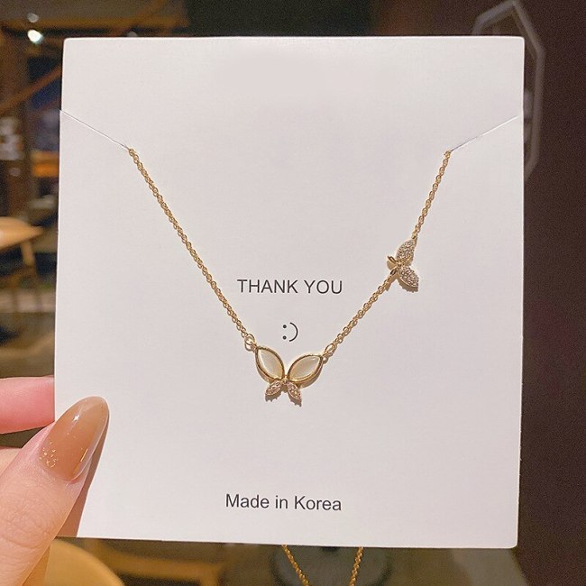 Titanium Steel Butterfly Fritillary Necklace Female Special-Interest Design High-Grade Clavicle Chain Ins Simple Temperament