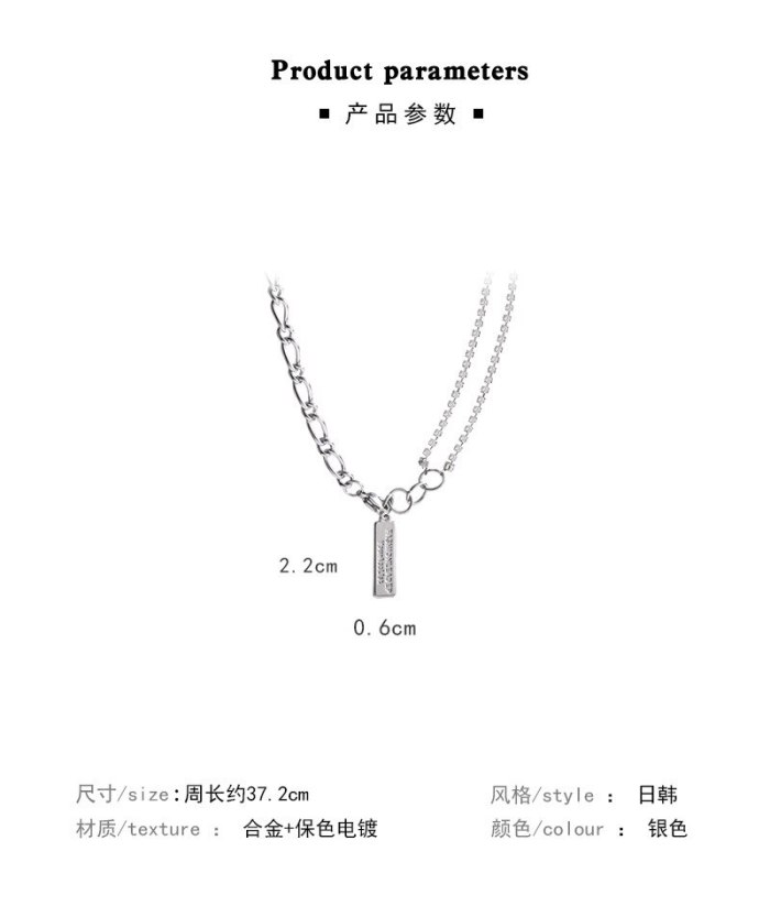 New Double-Layer Full Diamond Cold Style Necklace for Women Ins Trendy Personality, Elegance and Simplicity Clavicle Chain
