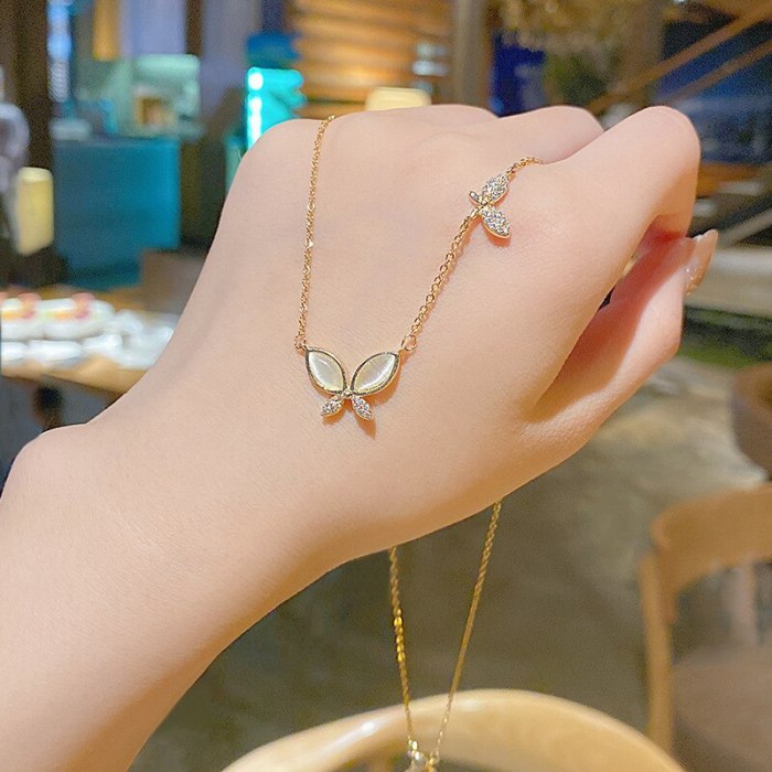 Titanium Steel Butterfly Fritillary Necklace Female Special-Interest Design High-Grade Clavicle Chain Ins Simple Temperament