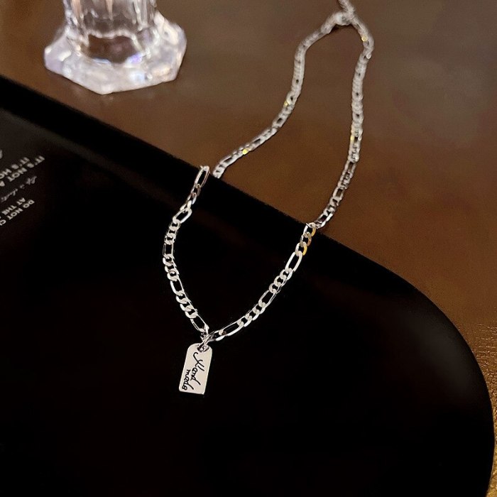 New Korean Style Ins Trendy Fashion Internet Celebrity Same Type Hip Hop Style Tag Necklace Women's Metal Clavicle Chain