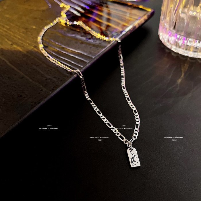 New Korean Style Ins Trendy Fashion Internet Celebrity Same Type Hip Hop Style Tag Necklace Women's Metal Clavicle Chain