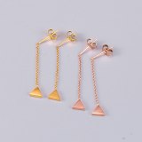 E47 Small Triangle Hanging Earrings Tassel Earrings Pendant Long and Simple Fashion Titanium Steel Plating Color Gold Rose Gold
