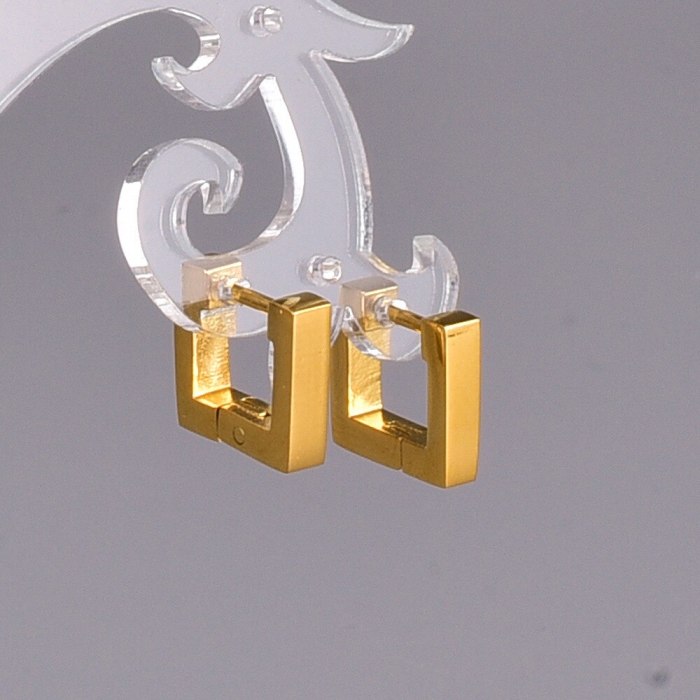 E122 Wholesale Titanium Steel Square Earrings Female Small Earrings 18K Gold New Fashion Style