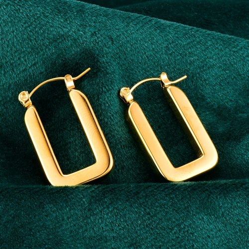 E136 Titanium Steel Cold Style Square Earrings Elegant Korean Square Long Earrings Personalized Earrings