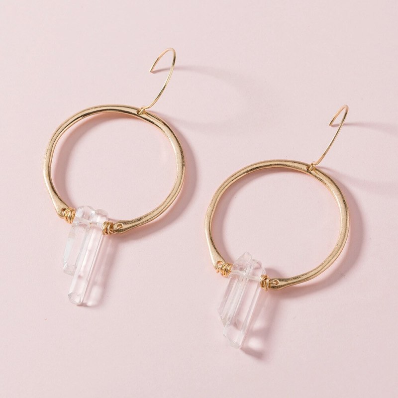 European and American Special-Interest Design Woven Transparent Crystal Earrings Ins Internet Hot Jewelry Earrings Women