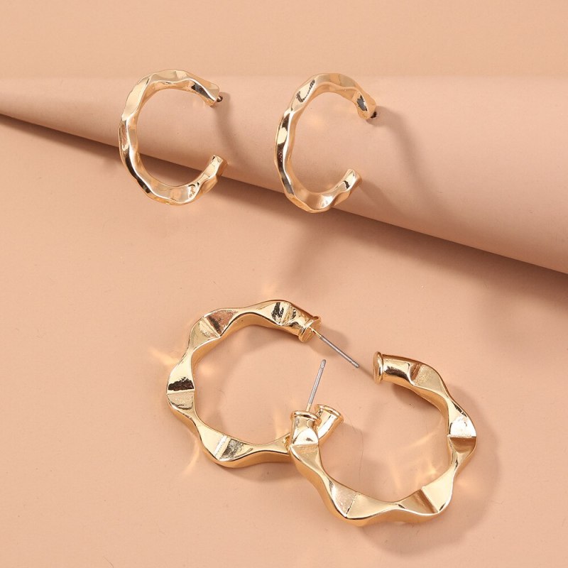 Foreign Trade Hot Sale Combination Set Earrings C- Shaped Fashion Simple and Elegant Earrings Geometric All-Match Earrings