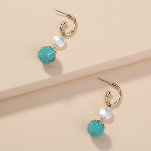 European and American Trending Earrings Imitation Baroque Pearl Small Fresh Candy Green Vug Eardrops Stud Earrings