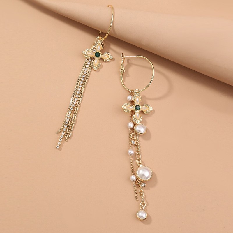 Best Seller in Europe and America Jewelry Ins Fashion Exaggerated Diamond Long Tassel Temperament Ear Studs Earrings for Women