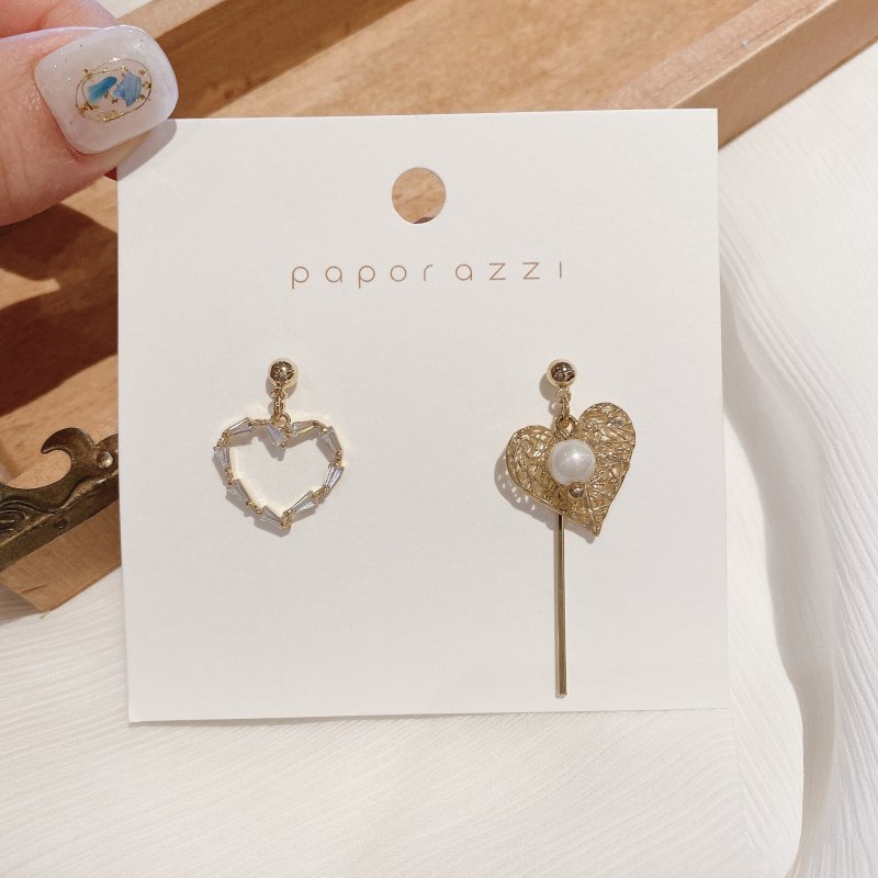 Creative Asymmetric Handmade Zircon Earrings Copper Plated Real Gold Silver Needle Punk Personalized Drop Earrings Wholesale
