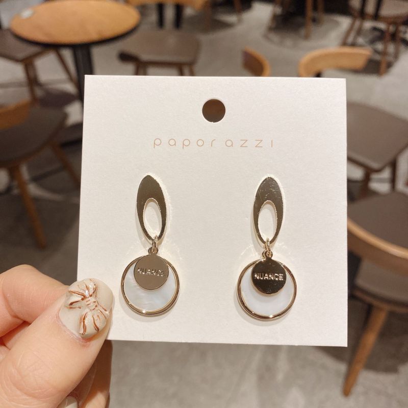New Product Korean Fashion Earrings Wholesale S925 Silver Pin Shell Earrings All-Matching Graceful Circle Earrings