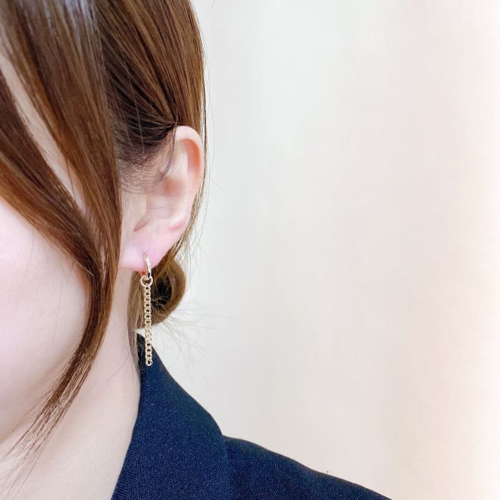 Trendy Metallic Design Sense Cross-Border Sold Jewelry Women's European and American Chain Tassel Earrings