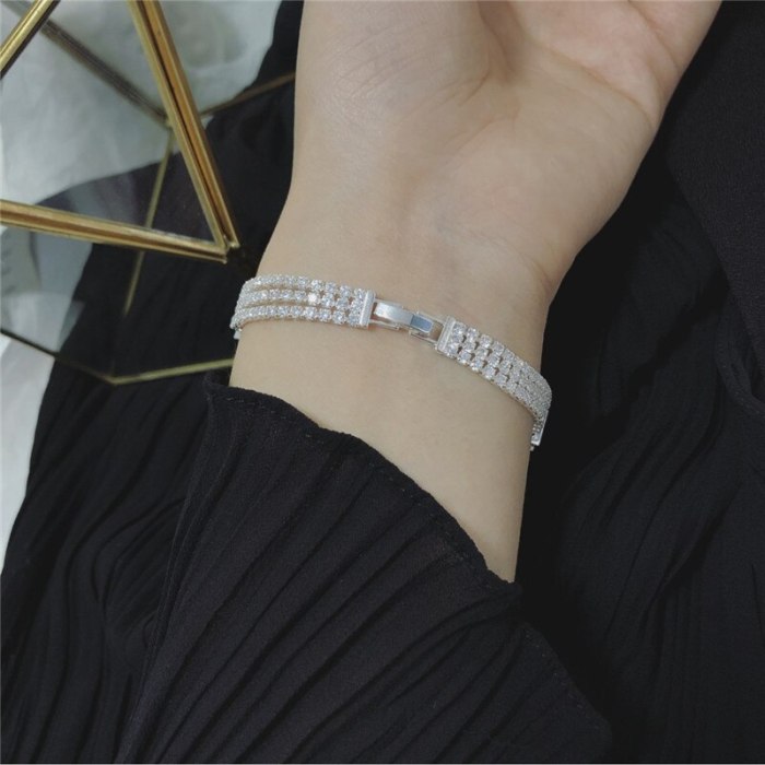 Korean Style Zircon Bracelet Korean Style Box Chain round Beads Pull-out Telescopic Adjustable Zircon with Diamond Bracelet