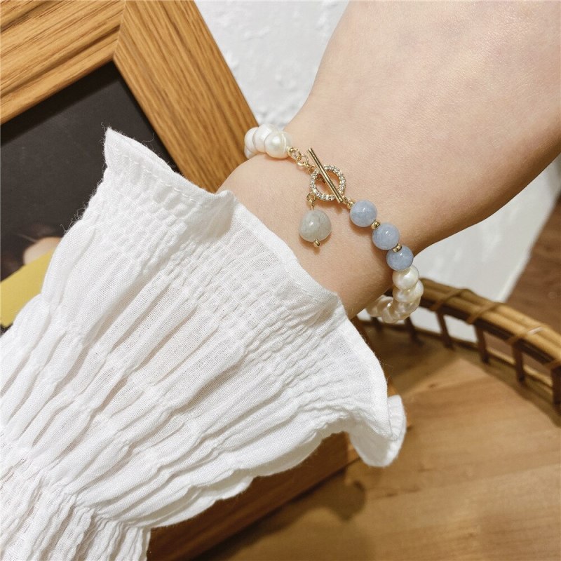 Korean Fashion Internet Celebrity Same Type Light Luxury Baroque Freshwater Pearl Bracelet Temperament Simple Bracelet