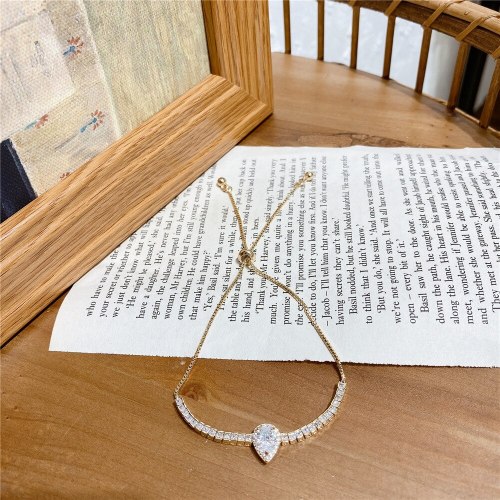 Korean Style Personalized Online Influencer Tassel Drop-Shaped Inlaid Zircon Bracelet Simple Graceful Style Carrying Strap