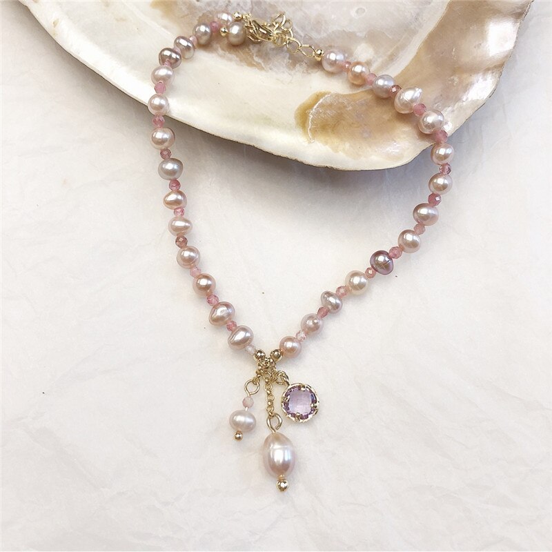 Korean Style Freshwater Pearl Baroque Lady Temperamental Bracelet Vintage Handmade Bracelet Female Ornament