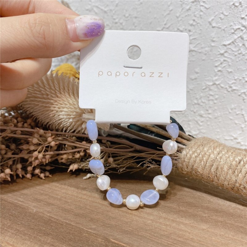 Women's Korean-Style Pearl Stone Hand-Made Bracelet, Fashionable and Elegant Freshwater Pearl Baroque Pull-out Carrying Strap