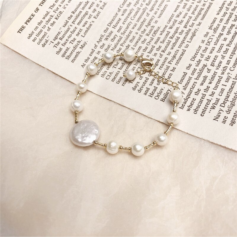 Korean Freshwater Pearl Bracelet Baroque Small Pearl Bracelet Simple Bracelet Temperament Hand Jewelry
