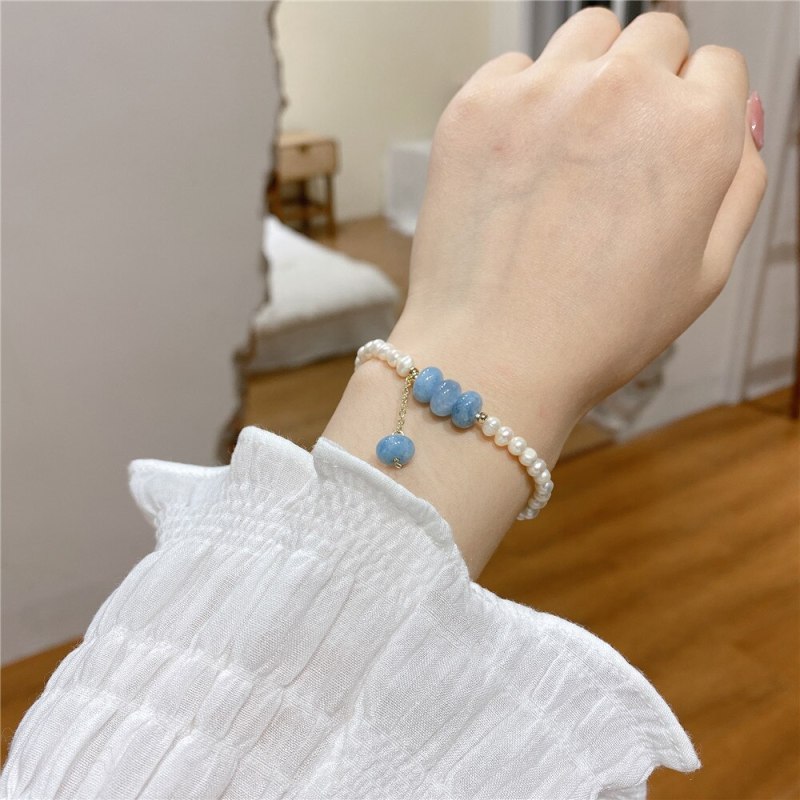 Korean Hot Sale Sophisticated Type Pearl Bracelet Elastic Fashion Small Fresh Bracelet Carrying Strap Gold Plated