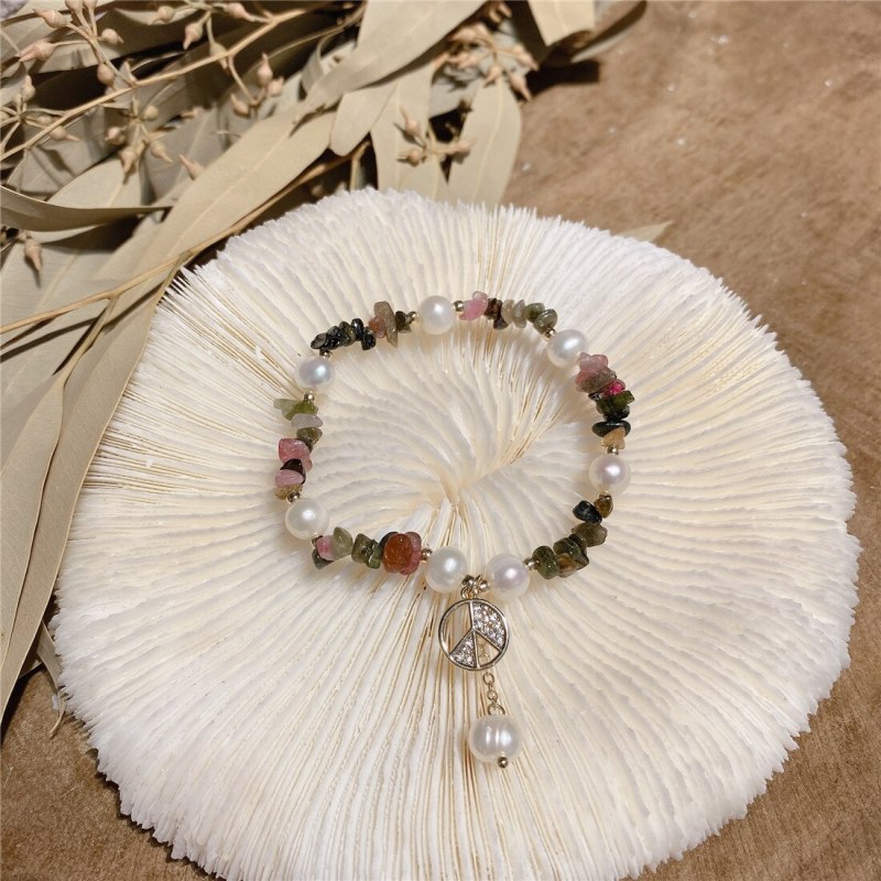Mori Style New Fashion Broken Crystal Baroque Freshwater Pearl Bracelet Korean Style Personalized Retro Carrying Strap Bracelet