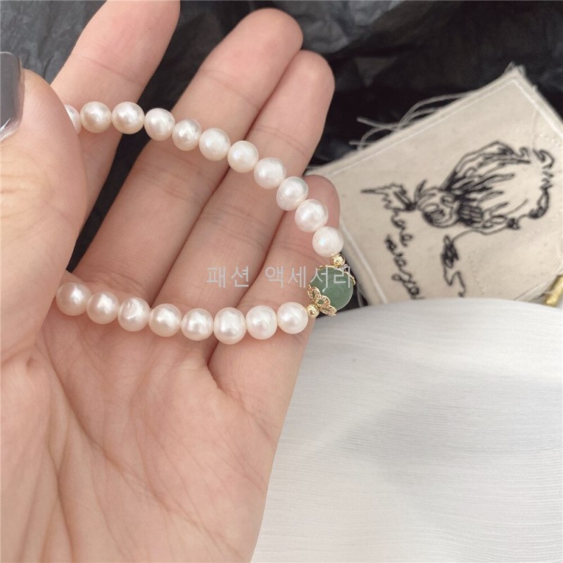 Simple and Fresh Natural Baroque Freshwater Pearl Bracelet Vintage Temperament Micro Inlaid Carrying Strap Carrying Strap
