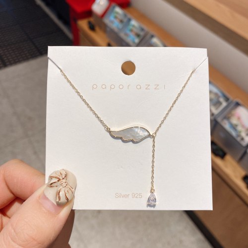 Korean New Creative Shell Necklace Personalized Retro Wings Sweater Chain Simple Dignified Pendant Wholesale