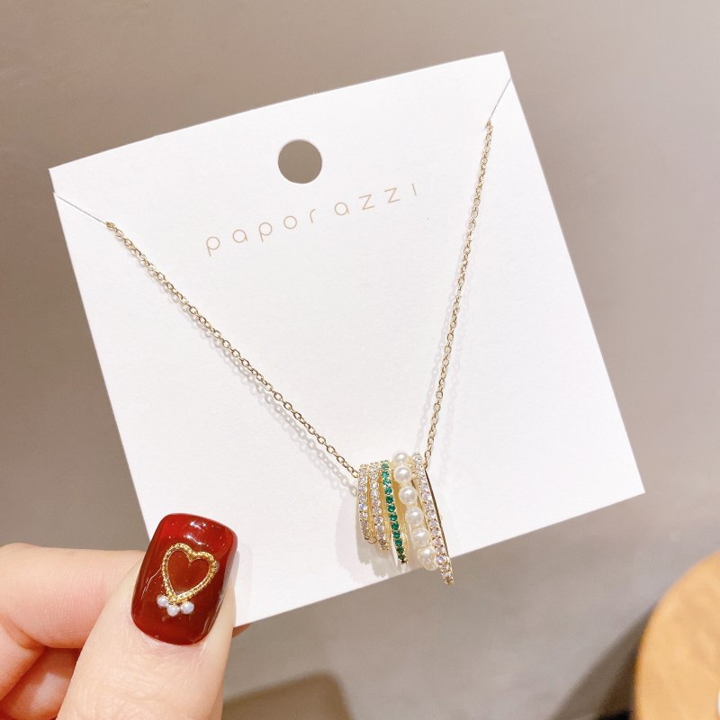 Unique Geometric Titanium Steel Necklace Online Influencer Refined All-Match Necklace Female Zircon Cold Style Clavicle Chain