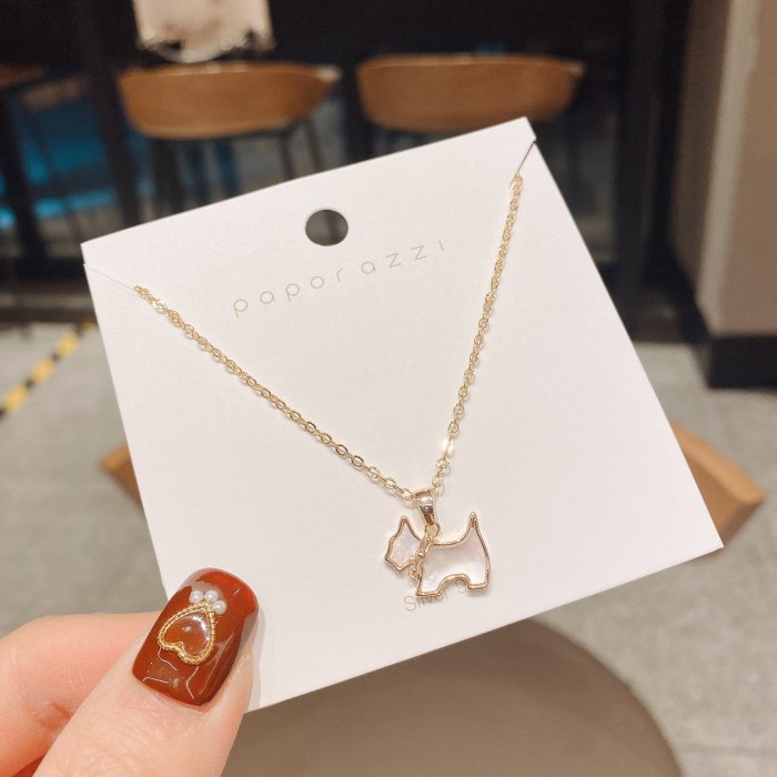 Korean Style Personalized Spring and Summer New Necklace Design Cartoon Puppy Necklace Fashion Shell Clavicle Chain Fashion