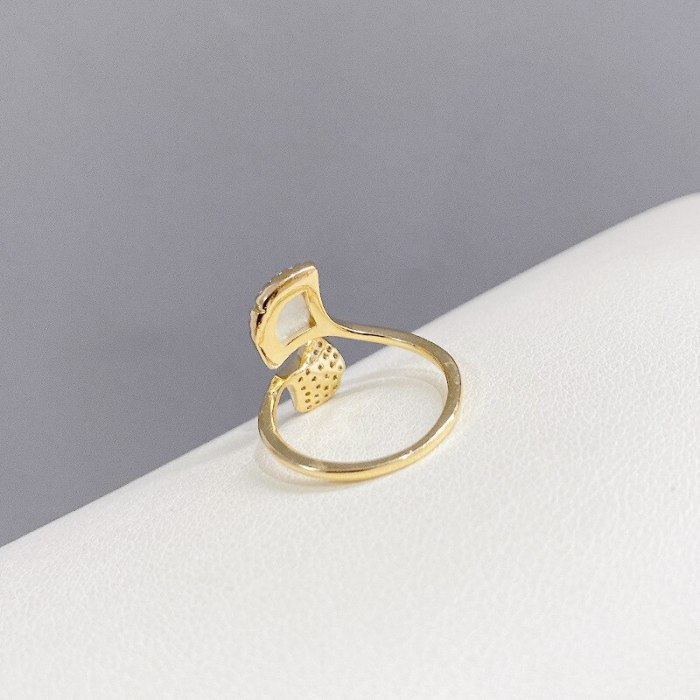 Open Adjustable Shell Ring Female Fashion Personality Ginkgo Leaf Simple Index Finger Ring Design Temperament Personality