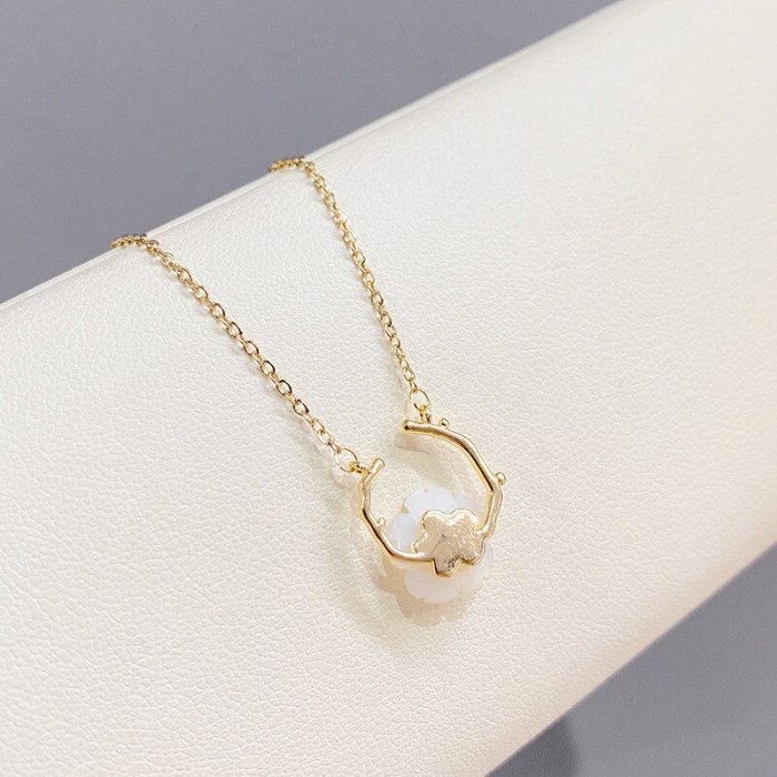 Shell Petal Necklace Women's Korean-Style Fashion All-Match Clavicle Chain Student Girlfriends Gift Ornament Wholesale