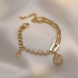 Smiley Baroque Natural Pearl Bracelet Special-Interest Design High Sense New Girlfriends Girls Bracelet Ornament