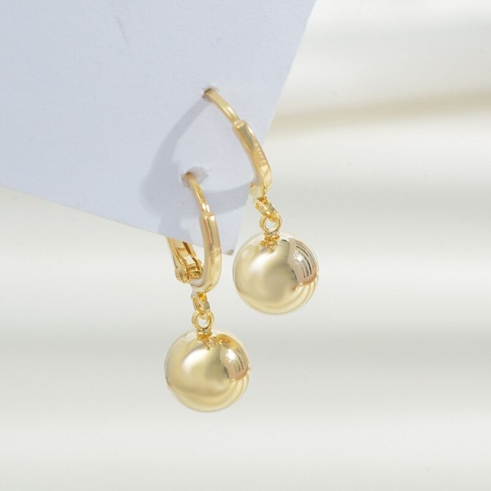 Earrings for Women Summer Golden Ball Ball Eardrops New Trendy Metal Ear Cuff South Korea Simple Graceful Earring Ornament