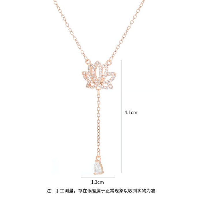 Fashion Micro Inlaid Zircon Crown Tassel Necklace Women's Niche Design Light Luxury Clavicle Chain Hot Selling Necklace