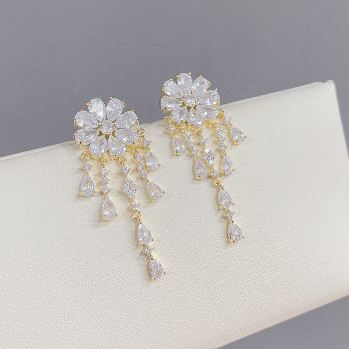 Xingyue Zircon Pearl Earrings Personality and Fashion Creative Stud Earrings Sterling Silver Needle Ear Rings