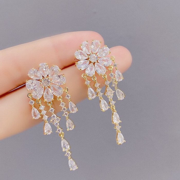 Xingyue Zircon Pearl Earrings Personality and Fashion Creative Stud Earrings Sterling Silver Needle Ear Rings