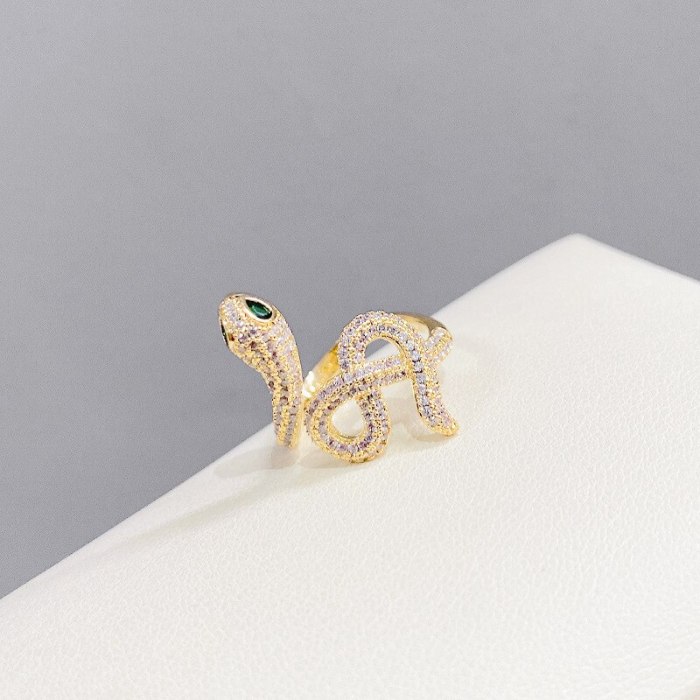 Snake-Shaped Opening Adjustable Fashion Personalized Ring Ins Trendy Special-Interest Design Couple Ring Index Finger Ring
