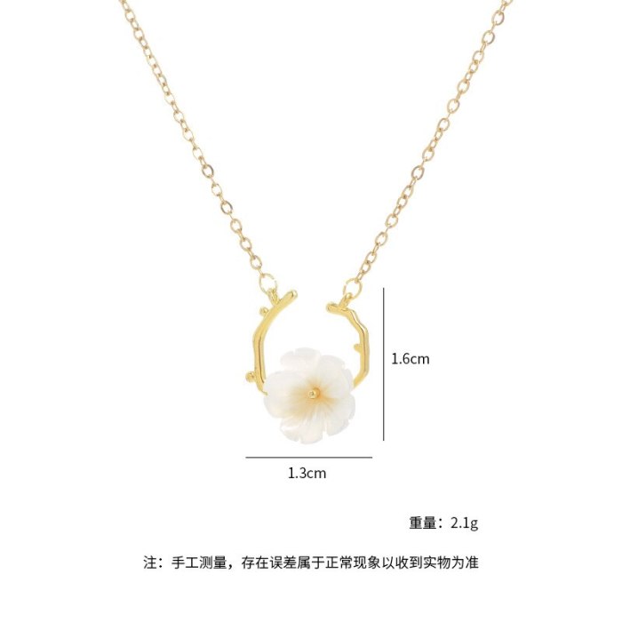 Shell Petal Necklace Women's Korean-Style Fashion All-Match Clavicle Chain Student Girlfriends Gift Ornament Wholesale