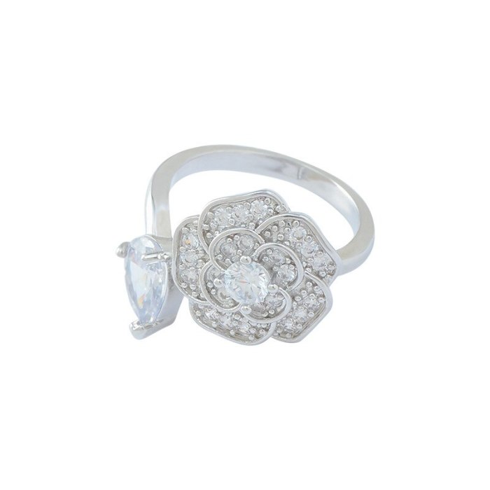 Niche Design Online Red Female Ring Sweet Gift All-Match Little Daisy Petals Live Open Ring