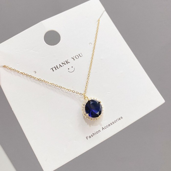 Kate Middleton Wedding Tansang Sapphire Necklace SUNFLOWER Zircon Clavicle Chain Trendy Female
