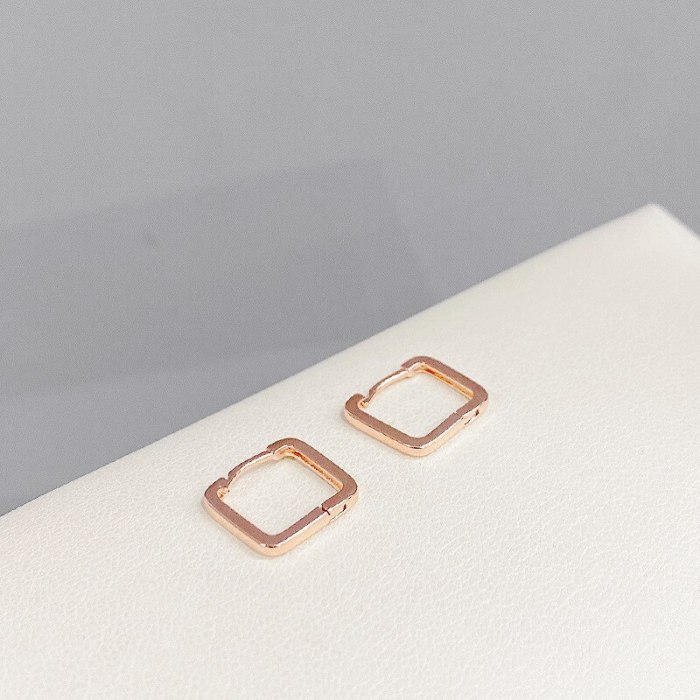 Micro Inlaid Zircon Square Geometric Three-Piece Earrings Small Personality One Card Three Pairs Combination Earrings Earrings