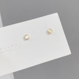 Sterling Silver Needle Fashion Girl Three Piece Set Combination Ear Studs One Card Three Pairs Opal Student Simple Ear Studs