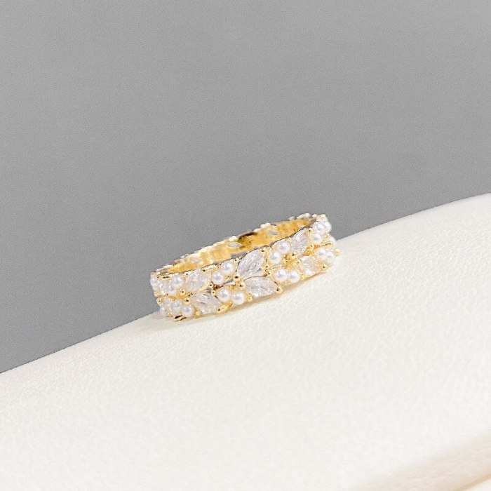 Micro-Inlaid Zircon Ring Women's Japanese-Style Korean-Style Trending Girl Ring Special-Interest Design Index Finger Ring