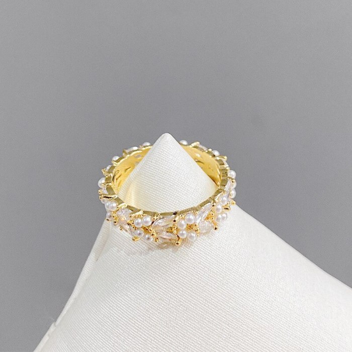 Micro-Inlaid Zircon Ring Women's Japanese-Style Korean-Style Trending Girl Ring Special-Interest Design Index Finger Ring