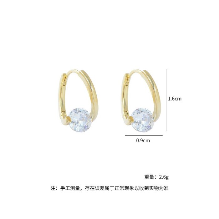 Korean Style Affordable Luxury Fashion Elegant Ear Clip Women's High-Grade Super Flash Zircon Earrings Korean Earrings Wholesale