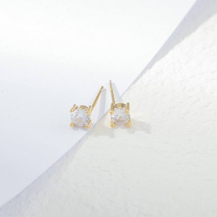 One Card Three Pairs Earings Set Sterling Silver Needle Ear Rings Fashionable All-Match Simple Female Stud Earrings