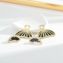 Micro Inlaid Zircon Butterfly Wings Oil Stud Earrings Sterling Silver Needle Temperamental Three-Dimensional Butterfly Earrings
