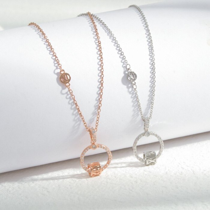 New Micro Zircon-Laid Necklace Female Niche Design All-Match Clavicle Chain Jewelry Wholesale