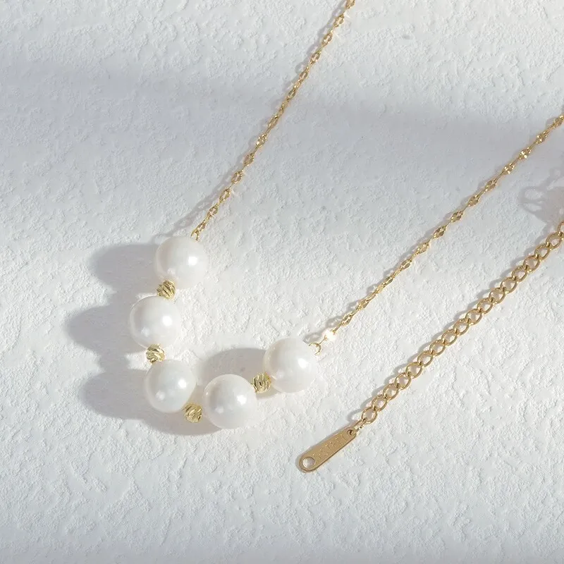 French Style High-Grade Pearl Necklace Female Clavicle Chain Light Luxury Minority Design Sense Ornament