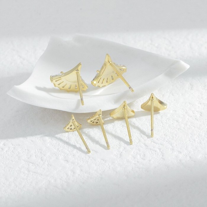 Sterling Silver Needle Fashion Girl Three Piece Set Combination Ear Studs One Card Three Pairs Small Skirt All-Match Earrings